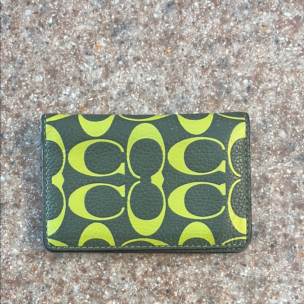 Coach Green Leather Card Holder
